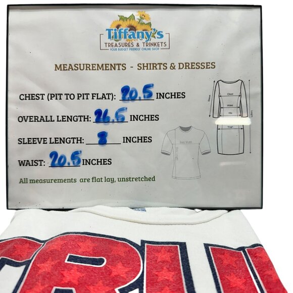 Way To Celebrate! Patriotic T-Shirt L White "True To The Red White And Blue" - Picture 9 of 9